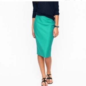 J. Crew Factory wool pencil skirt, green, size 0